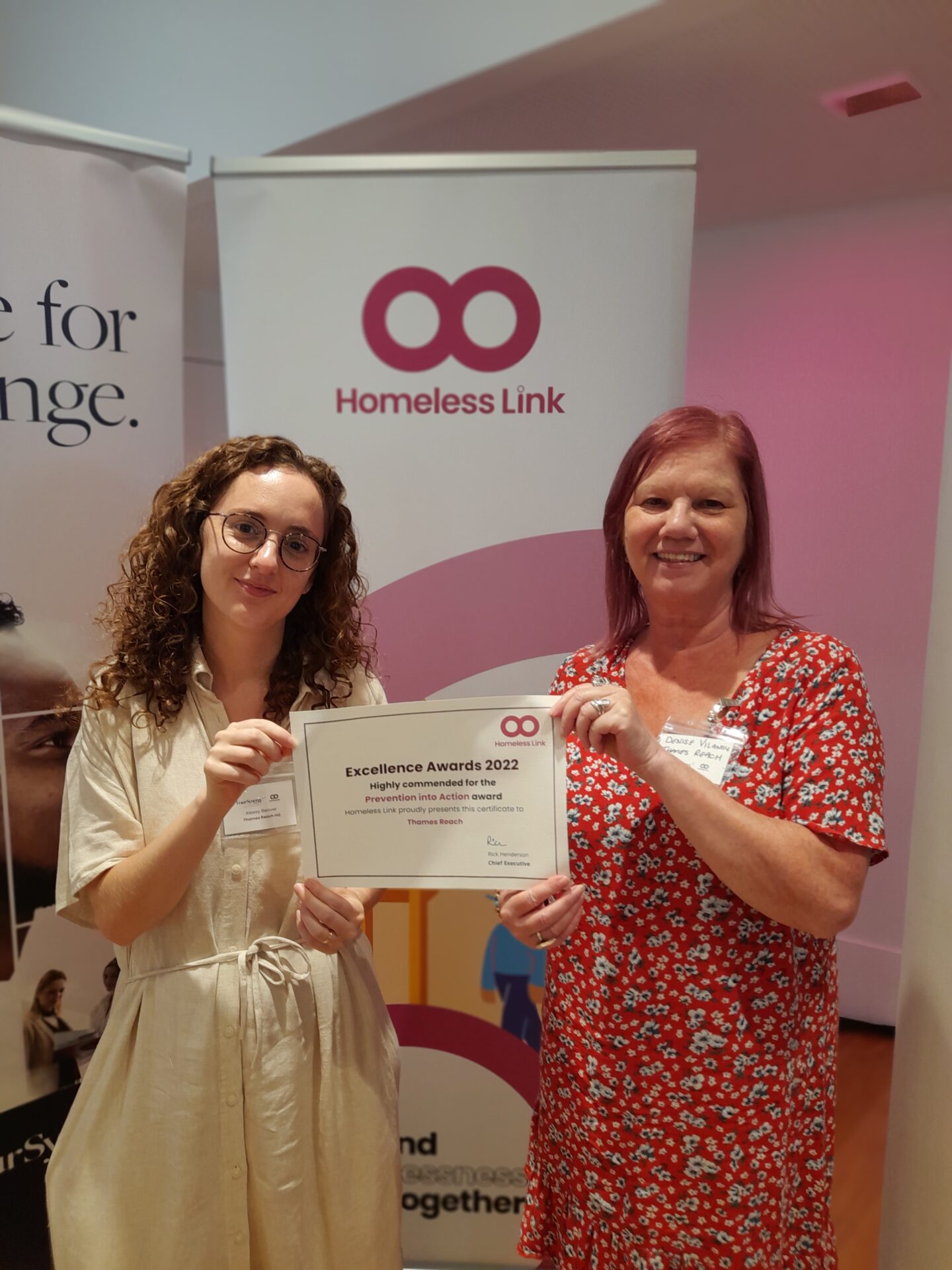 Thames Reach ‘highly commended’ in Homeless Link Excellence Awards